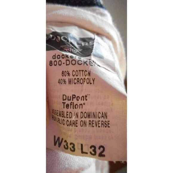 Vintage Dockers Sz 33W Pleated front cuffed cotton blend chino pants - Picture 6 of 6